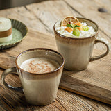 Maxbell Ceramic Coffee Mug 480ml Porcelain Milk Tea Cup for Hotel Birthday Gift Home Beige