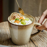 Maxbell Ceramic Coffee Mug 480ml Porcelain Milk Tea Cup for Hotel Birthday Gift Home Beige