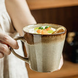 Maxbell Ceramic Coffee Mug 480ml Porcelain Milk Tea Cup for Hotel Birthday Gift Home Beige