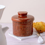 Maxbell Butter Crock Antique with Lid Butter Pot for Fresh Spreadable Butter Counter