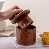 Maxbell Butter Crock Antique with Lid Butter Pot for Fresh Spreadable Butter Counter