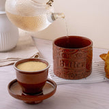 Maxbell Butter Crock Antique with Lid Butter Pot for Fresh Spreadable Butter Counter