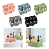 Maxbell Toothbrush Holder Multifunctional Makeup Storage Box Detachable for Bathroom Pink