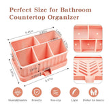 Maxbell Toothbrush Holder Multifunctional Makeup Storage Box Detachable for Bathroom Pink