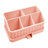 Maxbell Toothbrush Holder Multifunctional Makeup Storage Box Detachable for Bathroom Pink