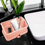 Maxbell Toothbrush Holder Multifunctional Makeup Storage Box Detachable for Bathroom Pink
