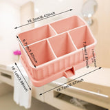 Maxbell Toothbrush Holder Multifunctional Makeup Storage Box Detachable for Bathroom Pink