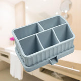 Maxbell Toothbrush Holder Multifunctional Makeup Storage Box Detachable for Bathroom Light Blue