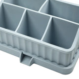 Maxbell Toothbrush Holder Multifunctional Makeup Storage Box Detachable for Bathroom Light Blue