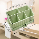 Maxbell Toothbrush Holder Multifunctional Makeup Storage Box Detachable for Bathroom Green