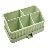 Maxbell Toothbrush Holder Multifunctional Makeup Storage Box Detachable for Bathroom Green