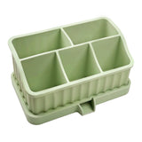 Maxbell Toothbrush Holder Multifunctional Makeup Storage Box Detachable for Bathroom Green