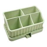 Maxbell Toothbrush Holder Multifunctional Makeup Storage Box Detachable for Bathroom Green