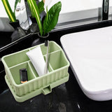 Maxbell Toothbrush Holder Multifunctional Makeup Storage Box Detachable for Bathroom Green