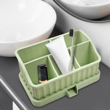 Maxbell Toothbrush Holder Multifunctional Makeup Storage Box Detachable for Bathroom Green