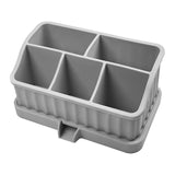 Maxbell Toothbrush Holder Multifunctional Makeup Storage Box Detachable for Bathroom Light Gray