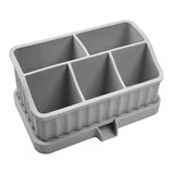 Maxbell Toothbrush Holder Multifunctional Makeup Storage Box Detachable for Bathroom Light Gray