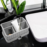 Maxbell Toothbrush Holder Multifunctional Makeup Storage Box Detachable for Bathroom Light Gray