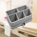 Maxbell Toothbrush Holder Multifunctional Makeup Storage Box Detachable for Bathroom Light Gray