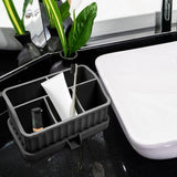 Maxbell Toothbrush Holder Multifunctional Makeup Storage Box Detachable for Bathroom Black