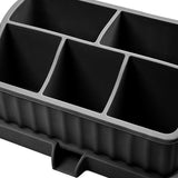 Maxbell Toothbrush Holder Multifunctional Makeup Storage Box Detachable for Bathroom Black