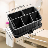 Maxbell Toothbrush Holder Multifunctional Makeup Storage Box Detachable for Bathroom Black