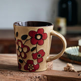 Maxbell Ceramic Coffee Cup Matching Lid and Spoon Latte Mug for Tea Juice Restaurant Coffee