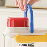 Maxbell Rice Bucket 2.7L Transparent Cereal Container for Kitchen Organization Sugar Red Handle