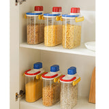 Maxbell Rice Bucket 2.7L Transparent Cereal Container for Kitchen Organization Sugar Red Handle