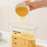 Maxbell Rice Bucket 2.7L Transparent Cereal Container for Kitchen Organization Sugar Red Handle