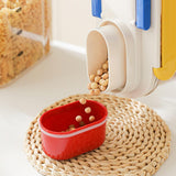 Maxbell Rice Bucket 2.7L Transparent Cereal Container for Kitchen Organization Sugar Red Handle