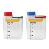 Maxbell Rice Bucket 2.7L Transparent Cereal Container for Kitchen Organization Sugar Red Handle