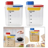 Maxbell Rice Bucket 2.7L Transparent Cereal Container for Kitchen Organization Sugar Red Handle
