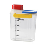 Maxbell Rice Bucket 2.7L Transparent Cereal Container for Kitchen Organization Sugar Red Handle