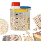 Maxbell Rice Bucket 2.7L Transparent Cereal Container for Kitchen Organization Sugar Red Handle