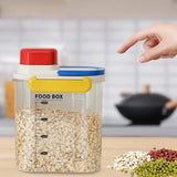 Maxbell Rice Bucket 2.7L Transparent Cereal Container for Kitchen Organization Sugar Red Handle