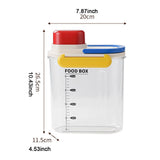 Maxbell Rice Bucket 2.7L Transparent Cereal Container for Kitchen Organization Sugar Red Handle