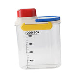 Maxbell Rice Bucket 2.7L Transparent Cereal Container for Kitchen Organization Sugar Red Handle