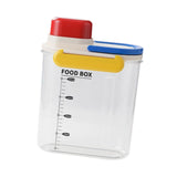 Maxbell Rice Bucket 2.7L Transparent Cereal Container for Kitchen Organization Sugar Red Handle