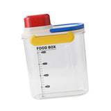 Maxbell Rice Bucket 2.7L Transparent Cereal Container for Kitchen Organization Sugar Red Handle