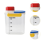 Maxbell Rice Bucket 2.7L Transparent Cereal Container for Kitchen Organization Sugar Red Handle