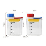 Maxbell Rice Bucket 2.7L Transparent Cereal Container for Kitchen Organization Sugar Red Handle