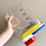 Maxbell Rice Bucket 2.7L Transparent Cereal Container for Kitchen Organization Sugar Red Handle