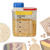 Maxbell Rice Bucket 2.7L Transparent Cereal Container for Kitchen Organization Sugar Blue Handle