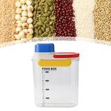 Maxbell Rice Bucket 2.7L Transparent Cereal Container for Kitchen Organization Sugar Blue Handle
