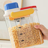 Maxbell Rice Bucket 2.7L Transparent Cereal Container for Kitchen Organization Sugar Blue Handle