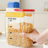 Maxbell Rice Bucket 2.7L Transparent Cereal Container for Kitchen Organization Sugar Blue Handle