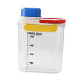 Maxbell Rice Bucket 2.7L Transparent Cereal Container for Kitchen Organization Sugar Blue Handle
