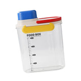 Maxbell Rice Bucket 2.7L Transparent Cereal Container for Kitchen Organization Sugar Blue Handle