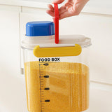 Maxbell Rice Bucket 2.7L Transparent Cereal Container for Kitchen Organization Sugar Blue Handle